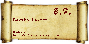 Bartho Hektor névjegykártya